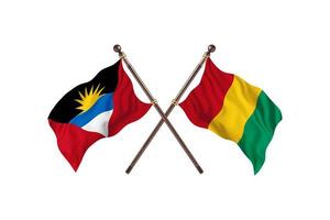 antigua et barbuda contre la guinée deux drapeaux de pays photo