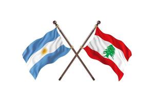 l'argentine contre le liban deux drapeaux de pays photo