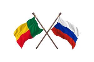 bénin contre la russie deux drapeaux de pays photo