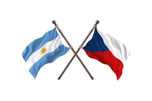 l'argentine contre la république tchèque deux drapeaux de pays photo
