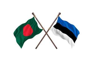 bangladesh contre estonie deux drapeaux de pays photo
