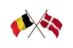 belgique contre danemark deux drapeaux de pays photo