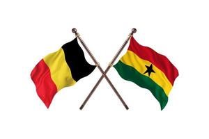 belgique contre ghana deux drapeaux de pays photo