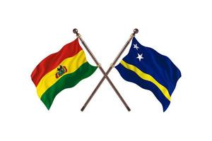 bolivie contre curaçao deux drapeaux de pays photo