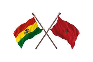 bolivie contre maroc deux drapeaux de pays photo