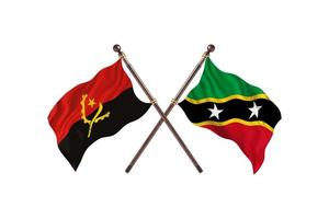 angola contre saint kitts et nevis deux drapeaux de pays photo