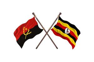 l'angola contre l'ouganda deux drapeaux de pays photo