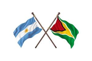 l'argentine contre la guyane deux drapeaux de pays photo