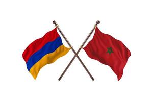 l'arménie contre le maroc deux drapeaux de pays photo