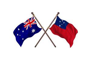 l'australie contre les samoa deux drapeaux de pays photo