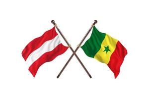 L'Autriche contre le Sénégal deux drapeaux de pays photo