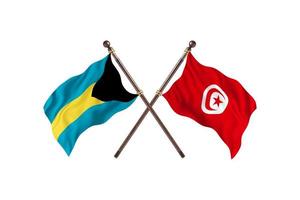 bahamas contre la tunisie deux drapeaux de pays photo