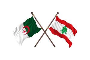 L'Algérie contre le Liban deux drapeaux de pays photo