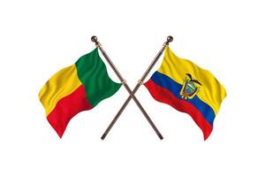 bénin contre l'équateur deux drapeaux de pays photo