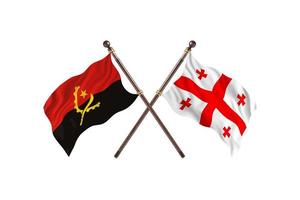 angola contre géorgie deux drapeaux de pays photo