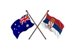 l'australie contre la serbie deux drapeaux de pays photo