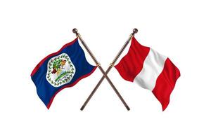 belize contre pérou deux drapeaux de pays photo