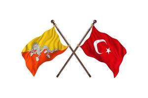 le bhoutan contre la turquie deux drapeaux de pays photo