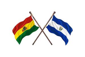 bolivie contre el salvador deux drapeaux de pays photo