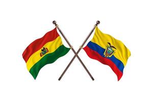 bolivie contre equateur deux drapeaux de pays photo