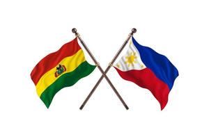 bolivie contre philippines deux drapeaux de pays photo