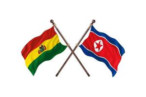 bolivie contre la corée du nord deux drapeaux de pays photo