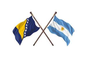 bosnie contre argentine deux drapeaux de pays photo
