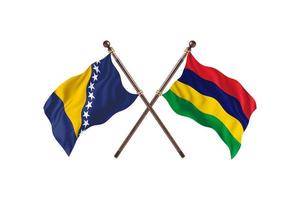 bosnie contre maurice deux drapeaux de pays photo