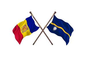 andorre contre nauru deux drapeaux de pays photo