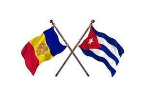 andorre contre cuba deux drapeaux de pays photo