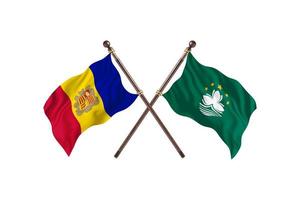 andorre contre macao deux drapeaux de pays photo