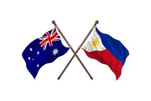 l'australie contre les philippines deux drapeaux de pays photo