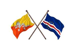 bhoutan contre cabo verde deux drapeaux de pays photo