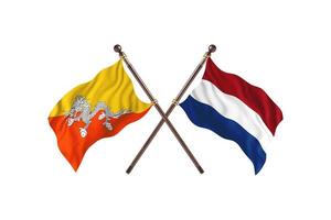 bhoutan contre pays-bas deux drapeaux de pays photo