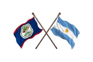 belize contre l'argentine deux drapeaux de pays photo