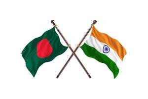 bangladesh contre inde deux drapeaux de pays photo