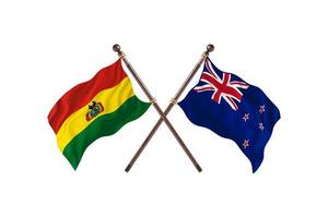 la bolivie contre la nouvelle-zélande deux drapeaux de pays photo
