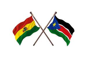 bolivie contre sud-soudan deux drapeaux de pays photo