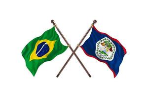 brésil contre belize deux drapeaux de pays photo