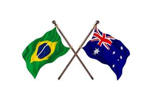 le brésil contre l'australie deux drapeaux de pays photo