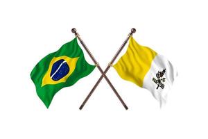 brésil contre saint-siège deux drapeaux de pays photo