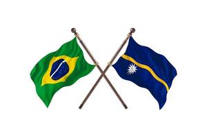 brésil contre nauru deux drapeaux de pays photo