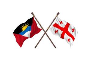 antigua et barbuda contre géorgie deux drapeaux de pays photo