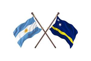 Argentine contre curaçao deux drapeaux de pays photo