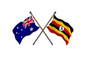 l'australie contre l'ouganda deux drapeaux de pays photo