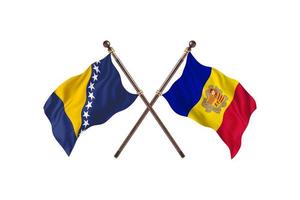 bosnie contre andorre deux drapeaux de pays photo