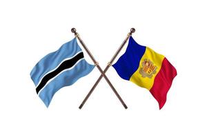 botswana contre andorre deux drapeaux de pays photo