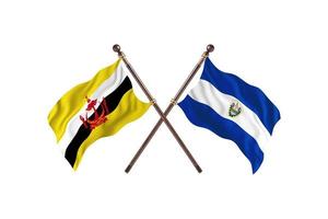 brunei contre el salvador deux drapeaux de pays photo