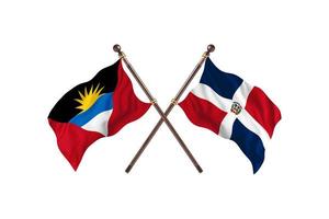 antigua et barbuda contre la république dominicaine deux drapeaux de pays photo