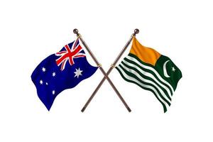 l'australie contre le cachemire deux drapeaux de pays photo
